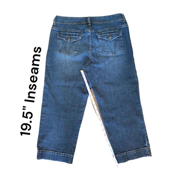 Y2K St John's Bay Mid Rise Medium Wash Denim Capri Jeans Size 10 - Picture 10 of 10